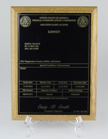 HAM Radio   Amateur Radio License Plaque   *NICE GIFT*  