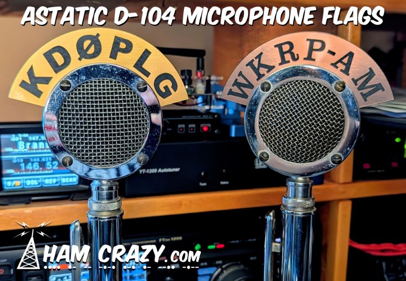 D-104 Microphone Callsign Station Flag - Vintage Look D-104 Microphone Callsign Station Flag - Vintage Look